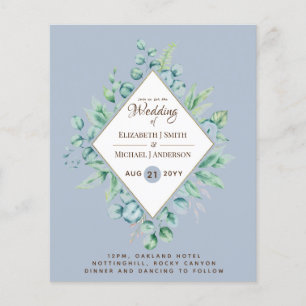 Prospectus 11,4 Cm X 14,2 Cm MARIAGE Bleu Dusty Eucalyptus à PRIX LE PLUS BAS