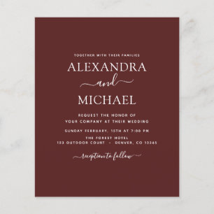 Prospectus 11,4 Cm X 14,2 Cm Mariage Bourgogne Budget Typographie Moderne