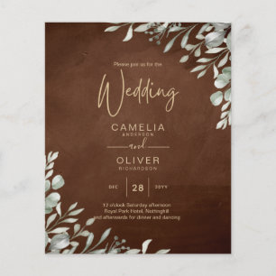 Prospectus 11,4 Cm X 14,2 Cm Mariage Brown vert automne hiver