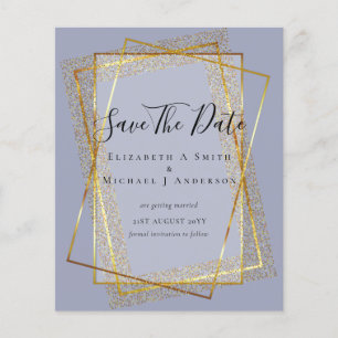 Prospectus 11,4 Cm X 14,2 Cm MARIAGE BUDGET SAVE DATES Gold Parties scintillant