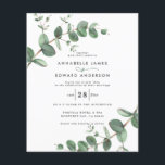 Prospectus 11,4 Cm X 14,2 Cm mariage budget vert invitation Eucalyptus<br><div class="desc">Budget Eucalyptus verdure feuillage moderne minimaliste jardin fête Mariage Invitations. Design botanique contemporain simple.</div>