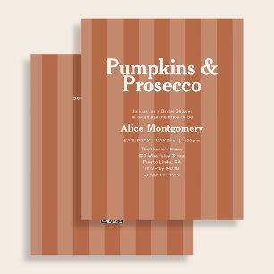 Prospectus 11,4 Cm X 14,2 Cm Mariage Budgétaire Citrouilles et Prosecco Rayé En