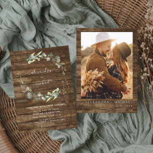 Prospectus 11,4 Cm X 14,2 Cm Mariage Champêtre Rustique Photo Budget Eucalyptus
