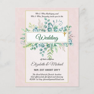 Prospectus 11,4 Cm X 14,2 Cm Mariage Chrétien CATHOLIQUE Économique Invitations