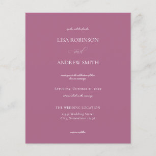 Prospectus 11,4 Cm X 14,2 Cm Mariage de calligraphie Budget Lavender Purple 2