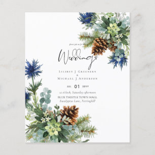 Prospectus 11,4 Cm X 14,2 Cm MARIAGE de chardon bleu hiver BUDGET