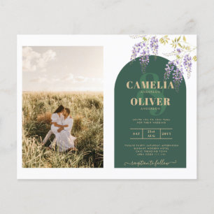 Prospectus 11,4 Cm X 14,2 Cm Mariage de PHOTO tout-en-1 Budget Wisteria QR Code