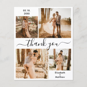 Prospectus 11,4 Cm X 14,2 Cm Mariage de script de budget élégant Merci de colla
