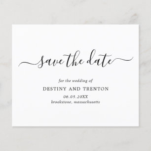 Prospectus 11,4 Cm X 14,2 Cm Mariage Élégant Simple Budget Enregistrer La Date