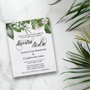 Prospectus 11,4 Cm X 14,2 Cm Mariage espagnol Feuilles tropicaux Nuestra Boda I