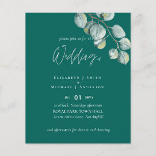 Prospectus 11,4 Cm X 14,2 Cm Mariage EUCALYPTUS TURQUOISE à faible budget