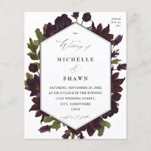 Prospectus 11,4 Cm X 14,2 Cm Mariage Fleurie Violet Halloween à petit budget