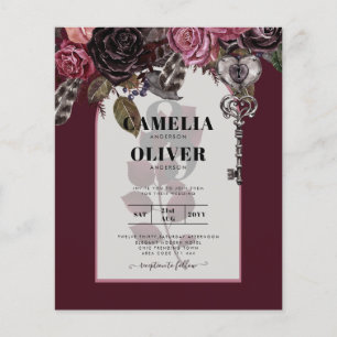 Prospectus 11,4 Cm X 14,2 Cm Mariage Floral Automne Hiver Vin de Bourgogne INVI
