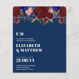 Prospectus 11,4 Cm X 14,2 Cm MARIAGE Floral Bleu BROUILLET À PRIX LE PLUS BAS