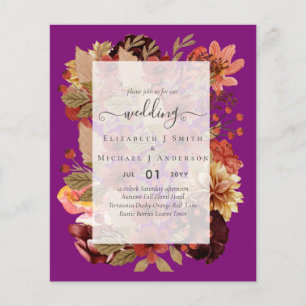 Prospectus 11,4 Cm X 14,2 Cm Mariage Floral d'Automne - Budget Bourguignon Oran