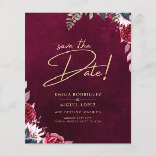 Prospectus 11,4 Cm X 14,2 Cm Mariage floral de vin Berry