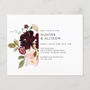 Prospectus 11,4 Cm X 14,2 Cm Mariage floral Enregistrer la date
