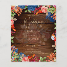 Mariage Floral Rustique Bourgogne Bleu