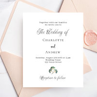 Mariage greenery ginkgo feuille budget invitation