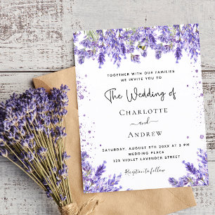 Prospectus 11,4 Cm X 14,2 Cm Mariage lavender violet parties scintillant budget