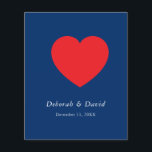 Prospectus 11,4 Cm X 14,2 Cm Mariage minimaliste moderne bleu et cœur rouge<br><div class="desc">Vous pouvez facilement changer les polices et les couleurs. Vous pouvez également ajouter votre logo et l'image de fond comme vous le souhaitez.</div>