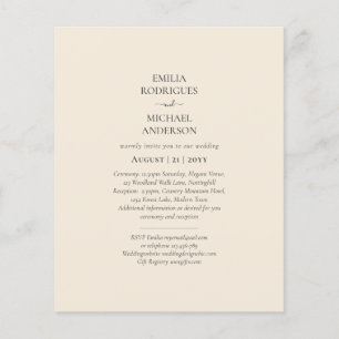 Prospectus 11,4 Cm X 14,2 Cm MARIAGE monochrome BEIGE clair BUDGET