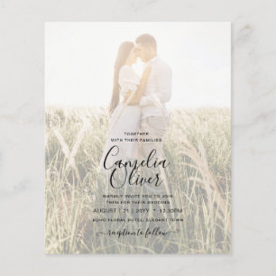 Prospectus 11,4 Cm X 14,2 Cm Mariage PHOTO Abstrait de l'alcool d'or violet