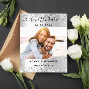 Prospectus 11,4 Cm X 14,2 Cm Mariage photo avec étincelles en argent Enregistre