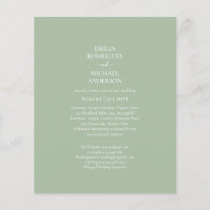 Prospectus 11,4 Cm X 14,2 Cm MARIAGE photo BUDGET Monochrome Sage vert