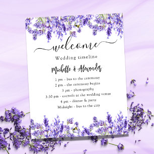 Prospectus 11,4 Cm X 14,2 Cm Mariage timeline programme lavender florals budget