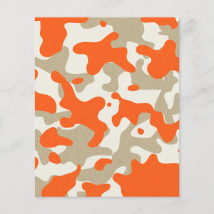 Prospectus 11,4 Cm X 14,2 Cm marisaL-camo013 ORANGE TAN BEIGE CAMOUFLAGE PATTER