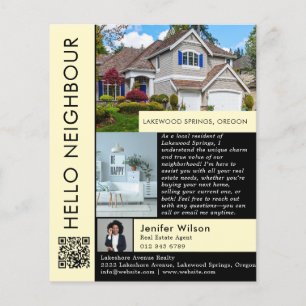 Prospectus 11,4 Cm X 14,2 Cm Marketing immobilier Hello Neighbour