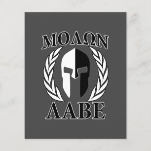 Prospectus 11,4 Cm X 14,2 Cm Masque de Spartan Molon Labe Armure Laurier Monoch