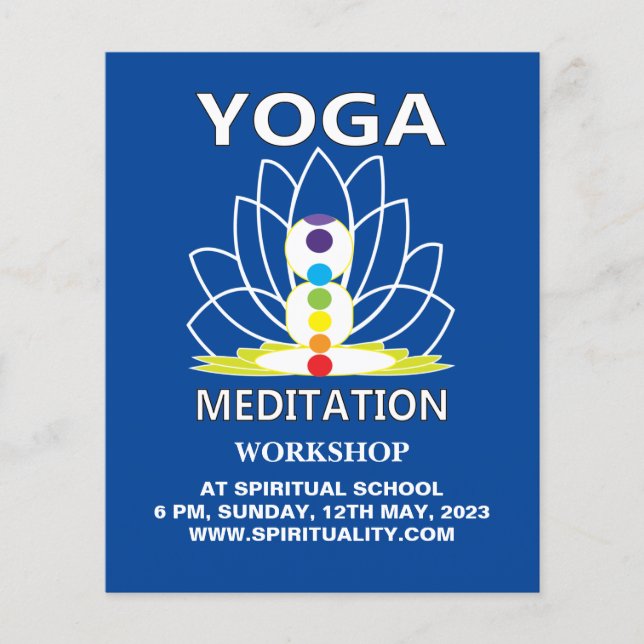 Prospectus 11,4 Cm X 14,2 Cm Méditation de yoga (Devant)