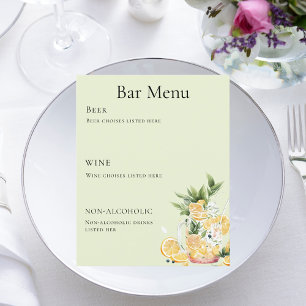 Prospectus 11,4 Cm X 14,2 Cm Menu bar sauge citronnelle verte