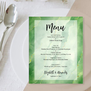 Prospectus 11,4 Cm X 14,2 Cm Menu Mariage en marbre vert Budget