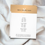 Prospectus 11,4 Cm X 14,2 Cm Menu Minimal Faux Gold Blanc Ciseau Hairstyliste<br><div class="desc">Brochure de menu élégant design modèle pour professionnels de la beauté/cheveux. Design simple et élégant avec fausse bande or / ciseaux blancs icône arrière - plan blanc. Design élégant et épuré. Si vous avez besoin d'aide pour customiser ce produit,  veuillez nous contacter.</div>