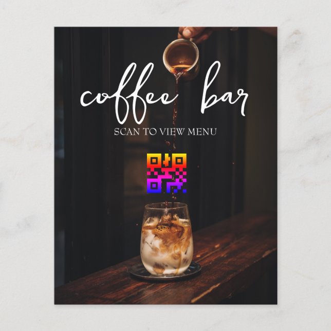 Prospectus 11,4 Cm X 14,2 Cm Menu numérique QR Code (Devant)