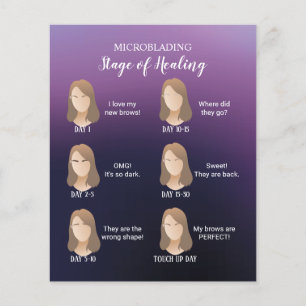 Prospectus 11,4 Cm X 14,2 Cm Microblading Aftercare Instruction Élégante Violet