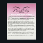 Prospectus 11,4 Cm X 14,2 Cm Microbling Instruction de post-soins Pink Ombre<br><div class="desc">Microblading Aftercare Instruction moderne Pink Ombre Flyers.</div>