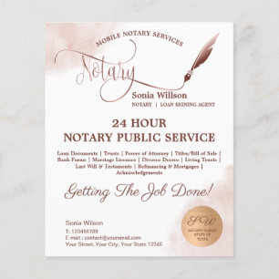 Prospectus 11,4 Cm X 14,2 Cm Mobile Notaire et signature de prêt Vider rose Aga