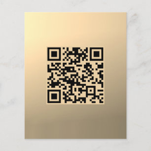 Prospectus 11,4 Cm X 14,2 Cm Modèle de code QR immédiatement modifiable   Or Fa