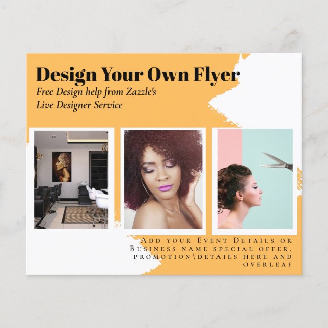 Prospectus 11,4 Cm X 14,2 Cm MODÈLE de design Abstrait Jaune (Devant)