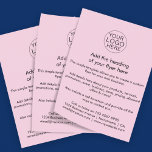 Prospectus 11,4 Cm X 14,2 Cm Modèle de logo d'entreprise rose personnalisé<br><div class="desc">Faites la promotion de votre entreprise ou événement avec style grâce à ce modèle de prospectus rose personnalisable. Avec de l'espace pour votre logo, titre, détails produits ou services et informations de contact, ce design est parfait pour les petites entreprises, entrepreneurs, événements, ventes ou annonces de magasin. L'aménagement propre et...</div>