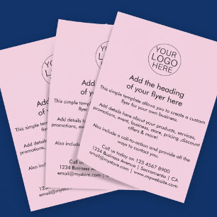 Prospectus 11,4 Cm X 14,2 Cm Modèle de logo d'entreprise rose personnalisé