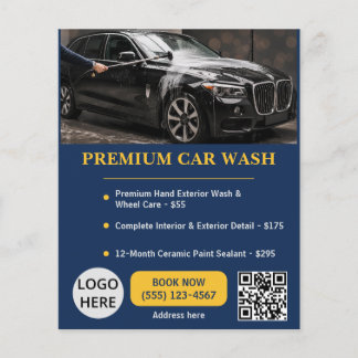 Prospectus 11,4 Cm X 14,2 Cm Modèle de template premium modifiable de lavage de