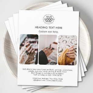 Prospectus 11,4 Cm X 14,2 Cm Moderne Ajouter Votre Logo Typographie Grille Phot