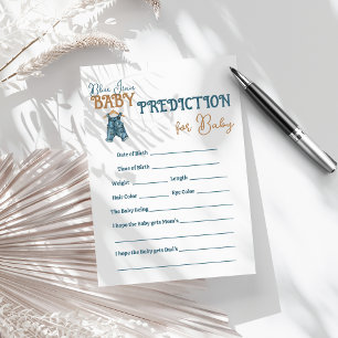 Prospectus 11,4 Cm X 14,2 Cm Moderne Denim Boy Blue Jean Prédiction Baby shower
