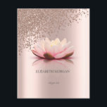 Prospectus 11,4 Cm X 14,2 Cm Moderne Elégant Rose élégant Diamants Or Lotus<br><div class="desc">Lotus élégant et diamants or rose sur arrière - plan or rose.</div>