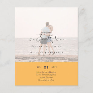 Prospectus 11,4 Cm X 14,2 Cm Moderne Photo Overlay ENGAGEMENT Partie Faire-part